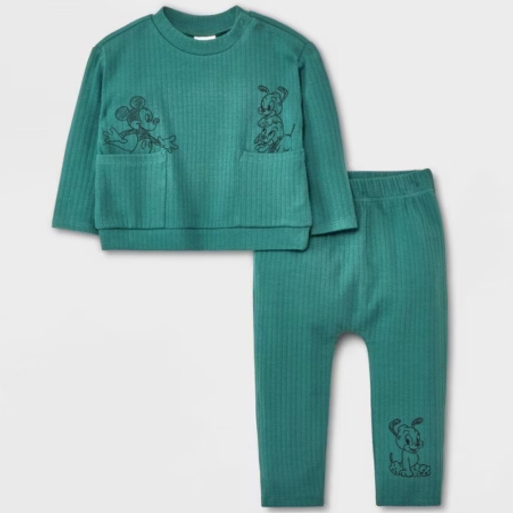 Disney Baby Mickey & Friends Ribbed Set in sz 3-6months